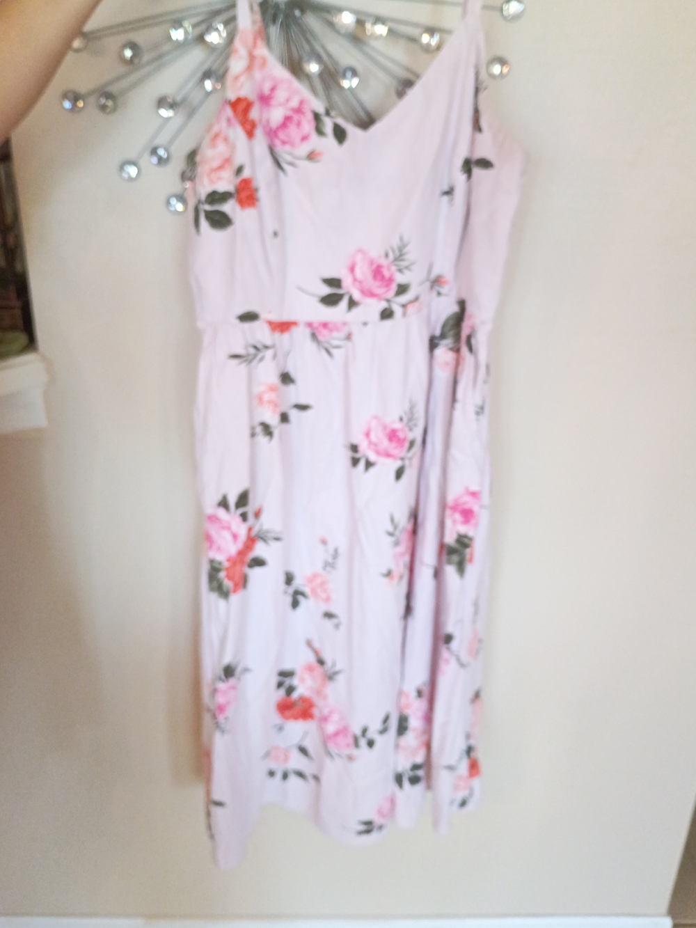 Old Navy Light Pink Floral Smocked Sundress